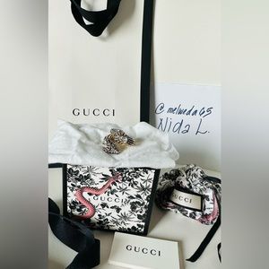 Gucci Snake Ring with Crystals